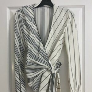 Striped Wrap Top